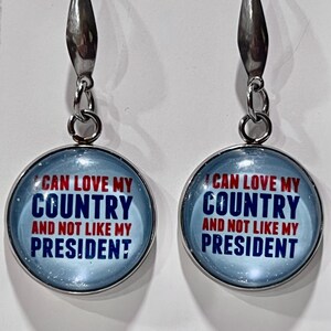Anti Trump Dangle Earrings: Political Statement Jewelry