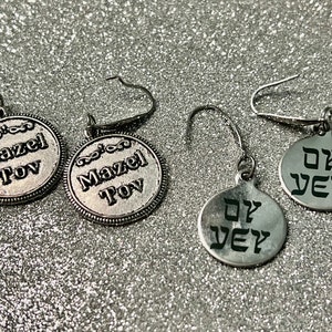 Mazel Tov Earrings, OY VEY Earrings