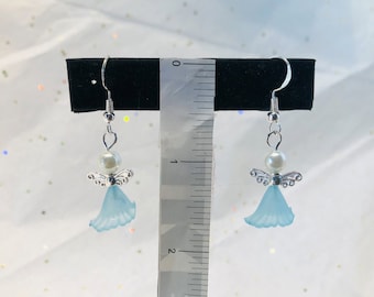 Colorful Angel Earrings: Sterling Silver Earwires, Guardian Jewelry