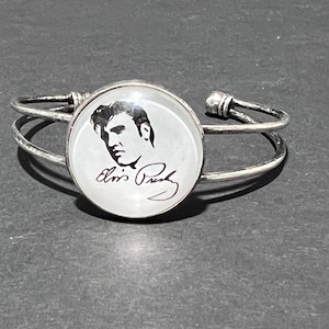Elvis Cabochon Bangle Bracelet, Elvis Presley Jewelry