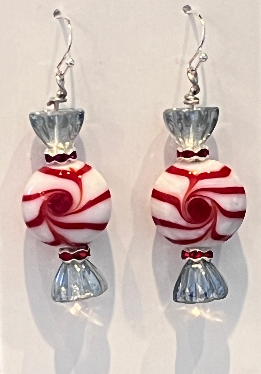 Peppermint Candy Earrings Etsy