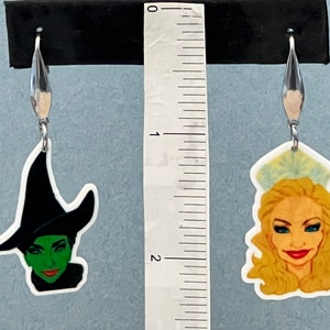 WICKED Earrings, Elphaba Earrings, Glinda Earrings