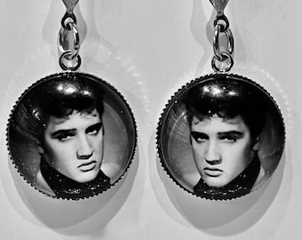 Pendientes de Elvis Presley: alambres colgantes de acero inoxidable
