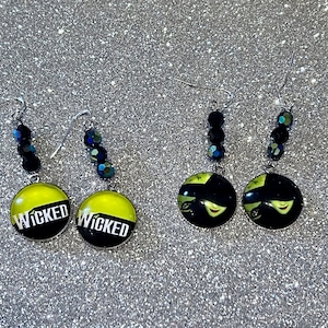 Elphaba Earrings: Black AB Crystals, Sterling Silver Earwires
