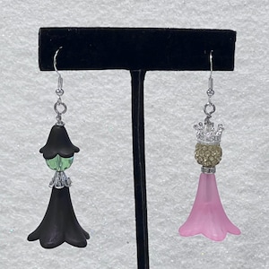 Wicked Inspired Earrings: Elphaba vs Glinda Witchcore Jewelry