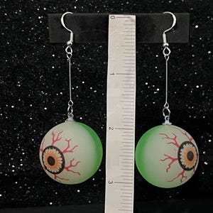 Glow in the Dark Halloween Eyeball Earrings