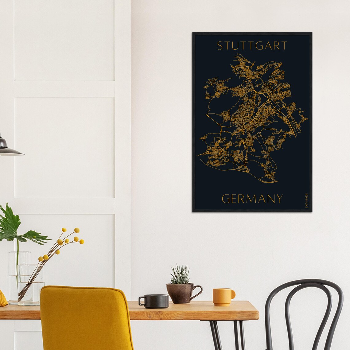 Stuttgart Germany Map Print Framed Stuttgart Map Stuttgart City Road ...