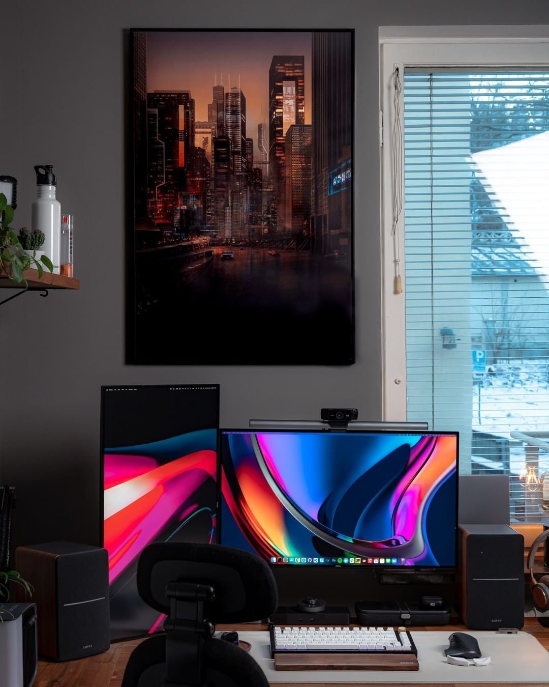 Modern Wall Art, Dark Theme for Office, Home, Living Room Poster Decor