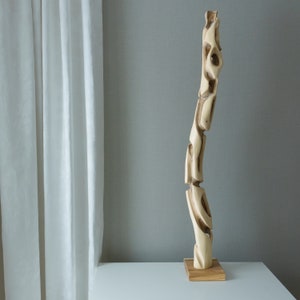 44-inch large sculpture, solid wood sculpture, unique one-piece statue for your space, ready to ship