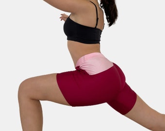 Mittlere Taille Sport Shorts mit Taschen, Biker Frauen Leggings, Radsport Leggings, Jogging, Fitness Shorts, Frauen Sport Kleidung, Sexy Leggings