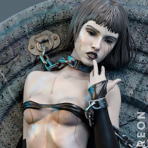 Luis Royo's 'Prohibited' Art 3D Print - Intricate & Stunning - Essential Collectible for Fantasy Art Enthusiasts, SFW, NSFW