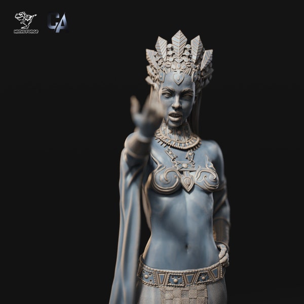 Akasah the Vampire, Queen of the Damned Fanart, 3D printed, Collectible Resin Miniature, SFW NSFW, 3D Print, Vampire statue