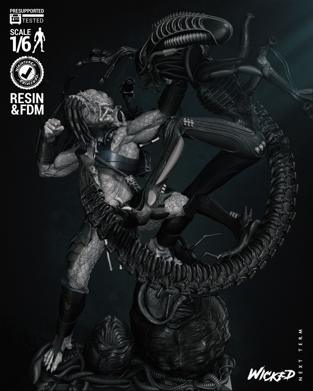 Alien Vs Predator 3d Print Collectible Miniature Statue Figure Gift alien-vs-predator-3d-print-collectible-miniature-statue-figure-gift