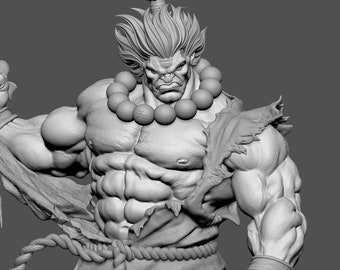 Akuma miniature à collectionner en résine imprimée en 3D. Fanart du jeu Street Fighter