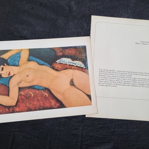 Vintage Modigliani Lithograph "Pink Nude - 1917" – 1963 Edition. Dimensions: 48 x 36 cm. Collectible Art.