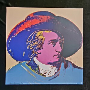 Andy Warhol "Goethe, 1982" Dimensioni 97 x 97 cm. 38,182 x 38,18" Grande poster vintage. Andy Warhol Foundation