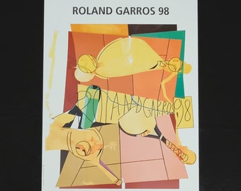 Télémaque "Roland Garros, 1998" ©Tèlèmaque Originele poster. Winnaars: Arantxa Sánchez Vicario en Carlos Moyá.
