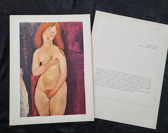 Vintage Modigliani lithografie "Venus, 1918" – editie 1963. Afmetingen: 48 x 36 cm. Verzamelobject.