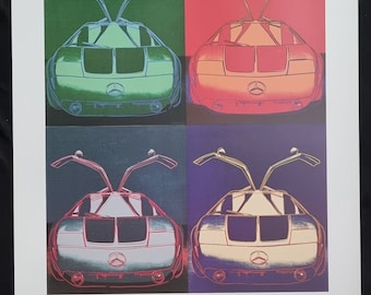 Andy Warhol "Mercedes - Benz TYP C 111, 1970" Vintage kleurenposter Formaat 90 x 70 cm. 35,4" x 27,5"