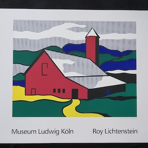 Roy Liechtenstein "Fienile Rosso II, 1969 " Dimensioni 90 x 70 cm. Poster vintage - Museum Ludwig Köln