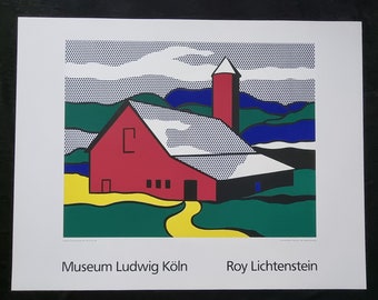 Roy Liechtenstein "Rode Schuur II, 1969" Formaat 90 x 70 cm. Vintage poster - Museum Ludwig Köln