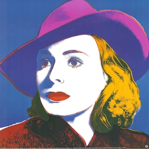 Andy Warhol "Ingrid Bergman, 1983" Dimensioni 97 x 97 cm. 38,182 x 38,18" Grande Poster vintage Andy Warhol Foundation