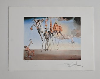 Salvador Dalí „Die Versuchung des heiligen Antonius“, Offsetdruck, nummeriert. (Dalí # Surrealismus # Kubismus) Dekoration für Ihr Zuhause.