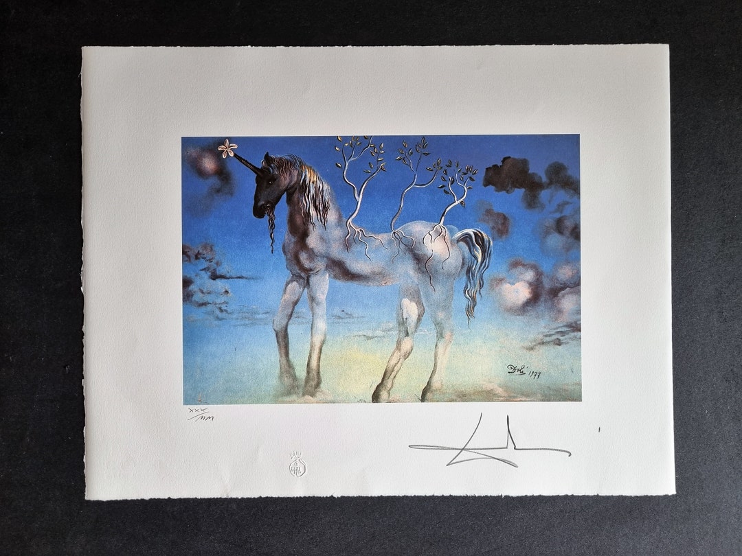 Salvador Dalí "the HAPPY Unicorn" Offset Print, Numbered. (dali ...