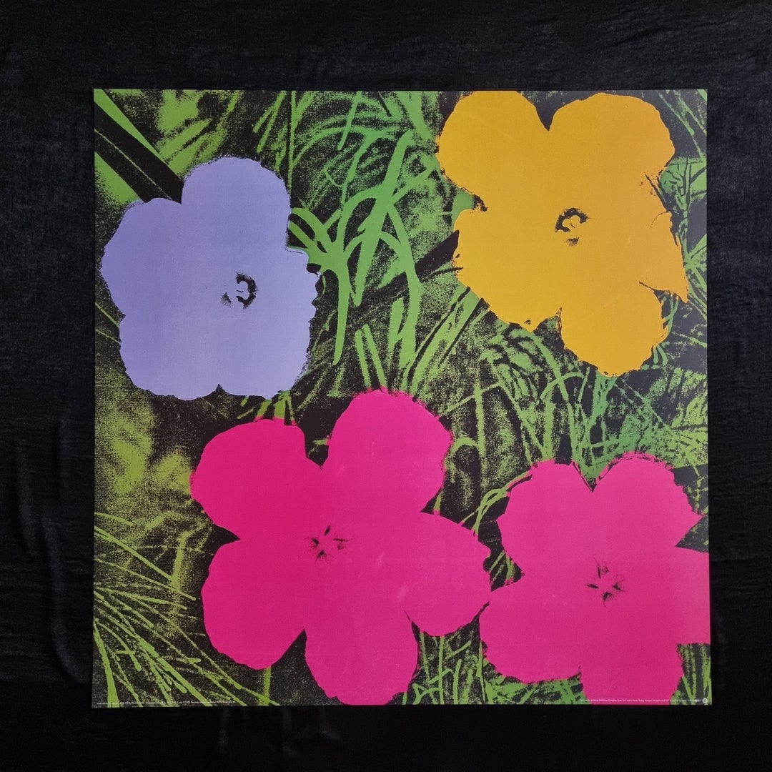 Andy Warhol flowers, 1970 Dimensions 97 X 97 Cm. 38.1x38.1 Vintage Andy
