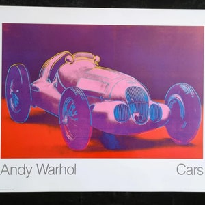 Andy Warhol "Mercedes Benz Formula I Auto da corsa W 125, 1937" Poster a colori vintage Dimensioni 90  0 cm. 35,4"x27,5"