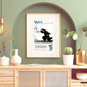 Vagabond Manga poster, minimal mid century modern design