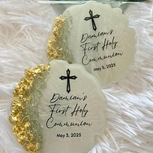 Personalized Baptism Magnet Favor: Elegant Epoxy Christening Keepsake, DELIVERED DUTY PAID*