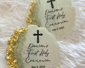 Personalized Baptism Magnet Favors, Resin Christening Keepsake