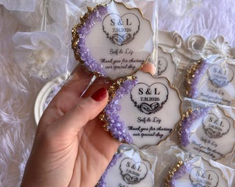 Personalized Wedding Epoxy Magnet Favor,Engagement Gifts, Epoxy Fridge Magnet with box,Wedding Guest Gift,Wedding Favors,Engagement Favors