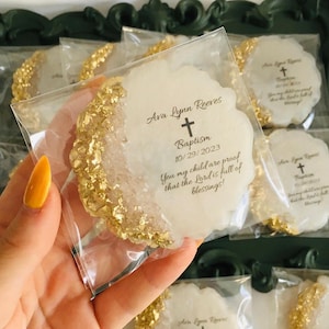 Personalized Baptism Favor: Resin Fridge Magnet Keepsake, DELIVERED DUTY PAID*