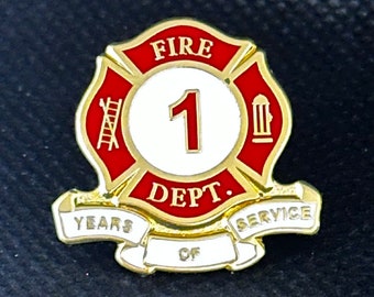 Firefighter 1 Year of Service Pin