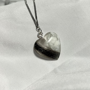 Silver chain 925 or gold-plated chain / waterproof with heart pendant (medium) with animal fur or ashes as a keepsake