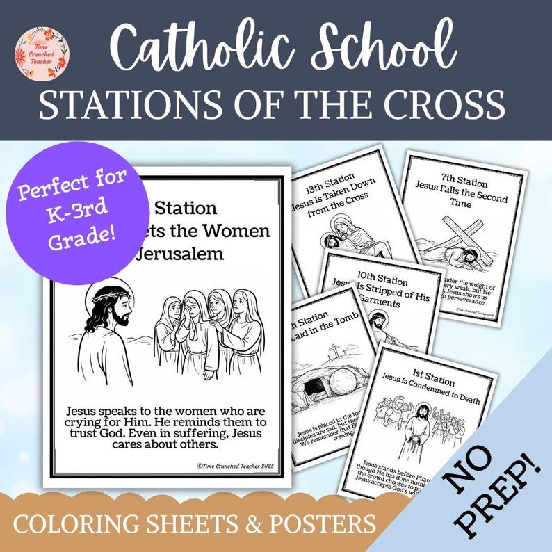 Stations of the Cross Coloring Pages | Catholic Kids K-3 (digital ...