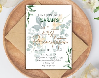 Printable First Reconciliation Invitation | Reconciliation Card ...