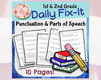 Feuilles de travail de grammaire pour la 1re année | Feuilles de travail de grammaire pour la 2e année | Leçon de grammaire | Leçon de ponctuation | 1ère écriture de grammaire | Pages Réparez-le quotidiennement