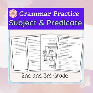 Subject & Predicate Grammar Worksheets | 2nd-3rd Grade (Printable PDF Format)
