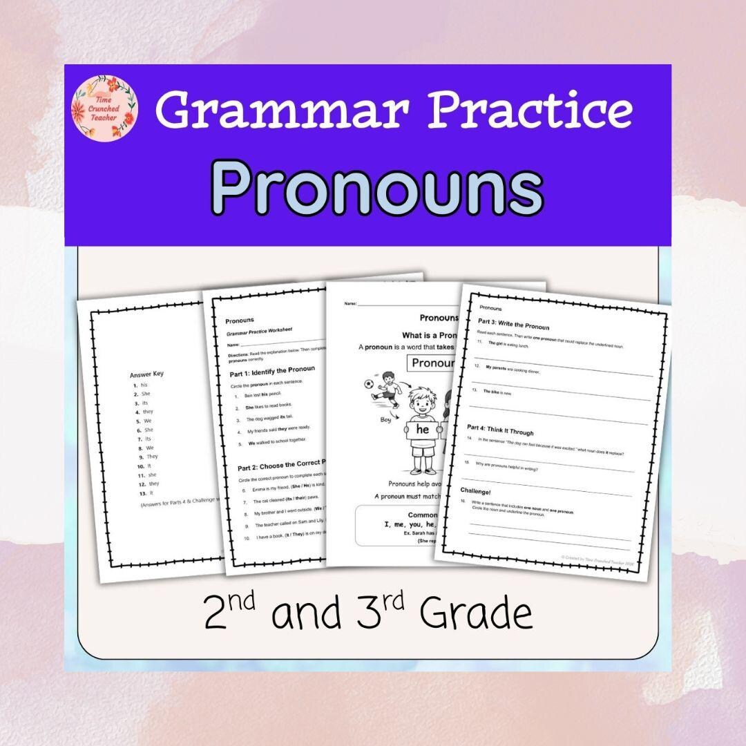 Pronouns Worksheets for 2nd & 3rd Grade | | Printable Worksheets ...