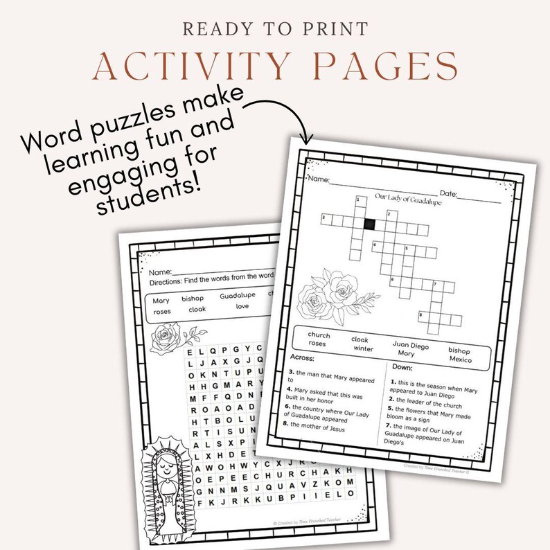 Printable Our Lady of Guadalupe Activity Packet for Kids | Our Lady of ...