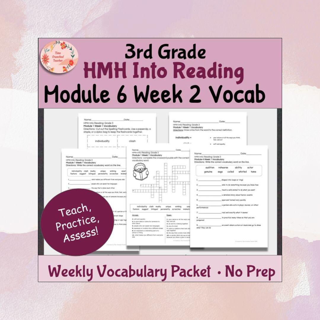3rd Grade HMH Into Reading Vocabulary Worksheets | Module 6 Week 2 ...