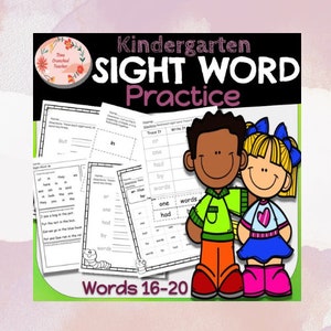 Kindergarten Sight Words | Fry&#39;s Sight Words 16-20 | Printable Sight Word Practice
