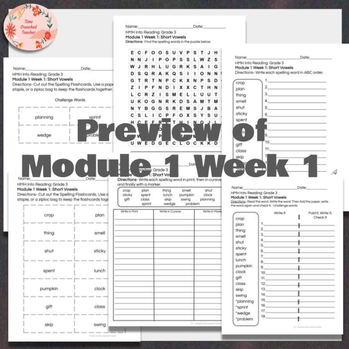 3rd Grade Spelling Worksheets | HMH Into Reading, Module 1 Week 3 ...