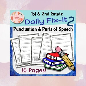 1st Grade Grammar Worksheets | 2nd Grade Grammar Worksheets | Grammar Lesson | Punctuation Lesson | 1st Grammar Writing | Daily Fix It Pages