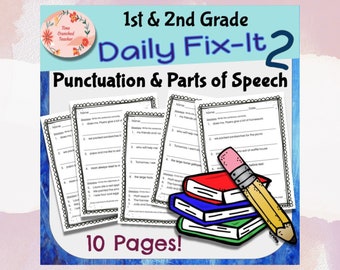 Feuilles de travail de grammaire pour la 1re année | Feuilles de travail de grammaire pour la 2e année | Leçon de grammaire | Leçon de ponctuation | 1ère écriture de grammaire | Pages Réparez-le quotidiennement