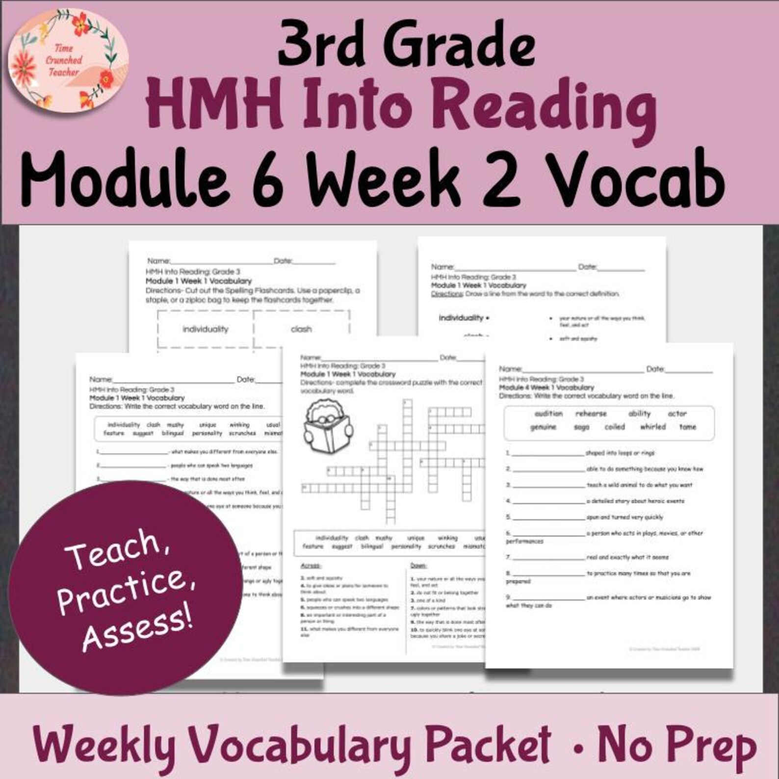 3rd Grade HMH Into Reading Vocabulary Worksheets | Module 6 Week 2 ...