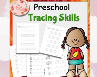 Preschool Tracing Skills Worksheets | Fine Motor & Pre-Writing Practice for Kids | Printable PDF | Preschool Handwriting Worksheets